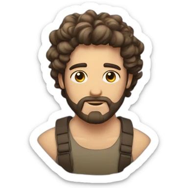 Gordo de rulos y barba candado sticker