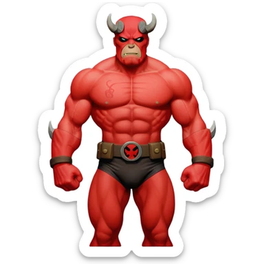 cinematic realistic superhero Hellboy by Mike Mignola sticker
