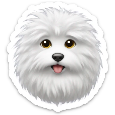 White fluffy loving kisses sticker