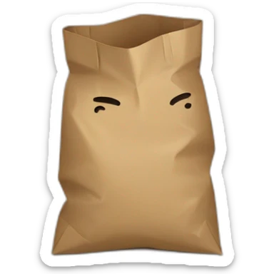 a person hiding their head in a paper bag full of shame sticker