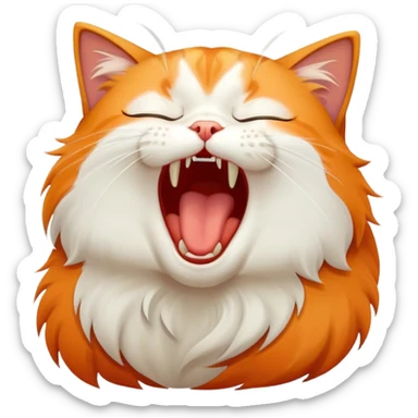 sleepy cat yawning sticker