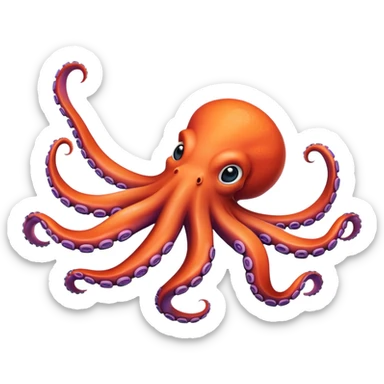Octopus doing a backflip rainbow  sticker
