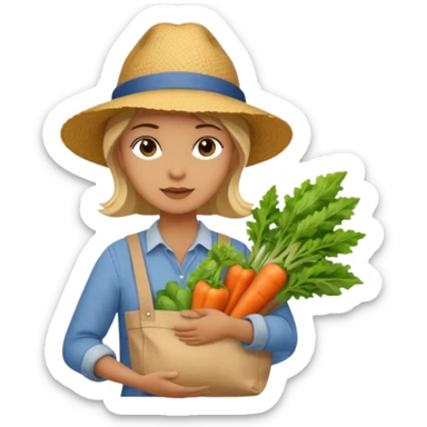 Shopper with veggie tote,Farmers’ Market sticker