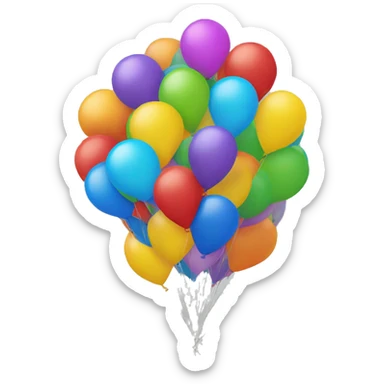 Multicolored balloons sticker