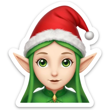 christmas elf head sticker