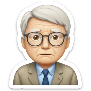 bored old office worker sticker