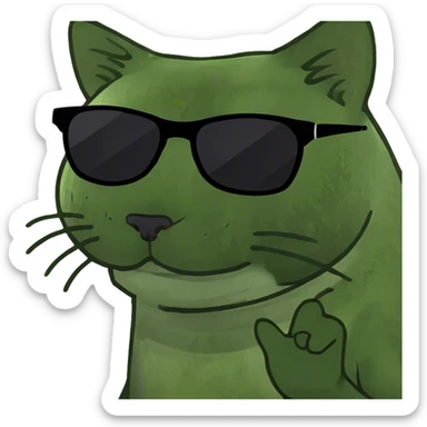 Cat with sunglasses sticker