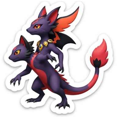 Salandit-Zorua-Litten-Noibat-hybrid (full body) sticker