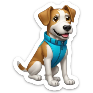 Chien qui fait du ski sticker