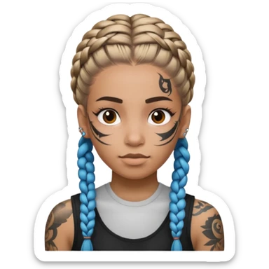 braided and tattoedbraided with lots lots lots of face tattooes sticker