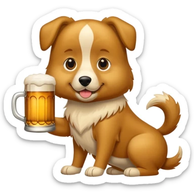Ein Hund der talahon ist und Bier trinkt sticker