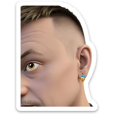 boy with stylish earrings sticker