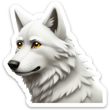 sad wolf sticker