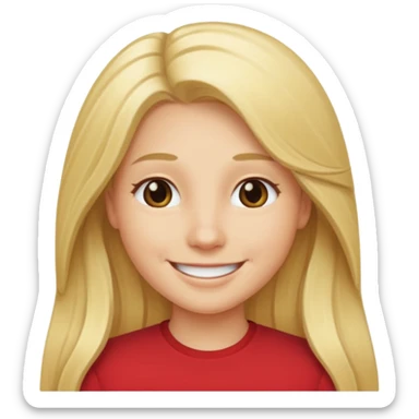 smile and long blonde hair sticker