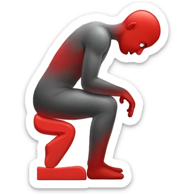 man struggle with back pain with a red area sticker