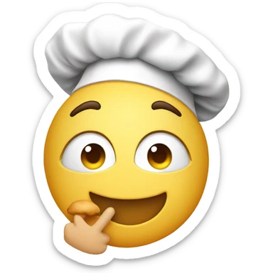 Emoji with chef hat blowing kiss sticker