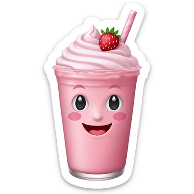 milkshake with a face sticker