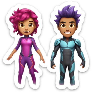 sharkboy and lava girl sticker