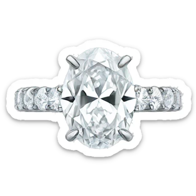 Oval diamond ring sticker