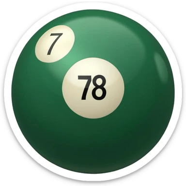 green billiard ball 7 number  sticker