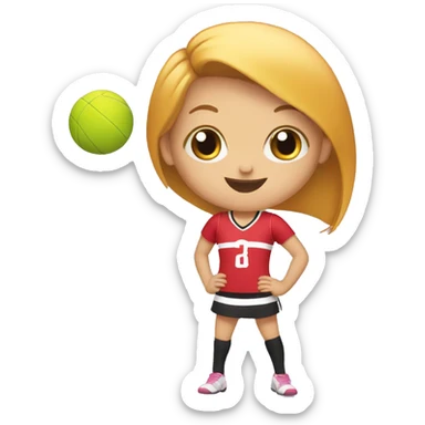  A handballer girl with a 9 on her mez sticker