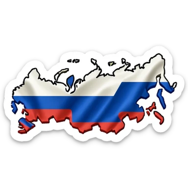 Map of Russia but flag in 3D sticker