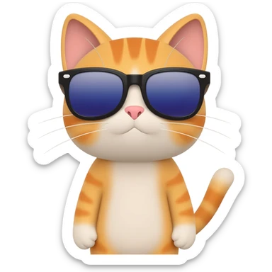 Cat wearing sunglasses sticker