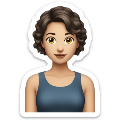 brunette Beautiful Short hairstyle girl sticker