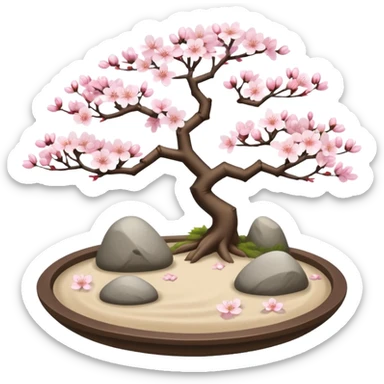 Zen meditative calm beautiful sakura aesthetic detailed decorations sticker