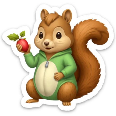 squirrel in acorn pajama suit snoring sticker