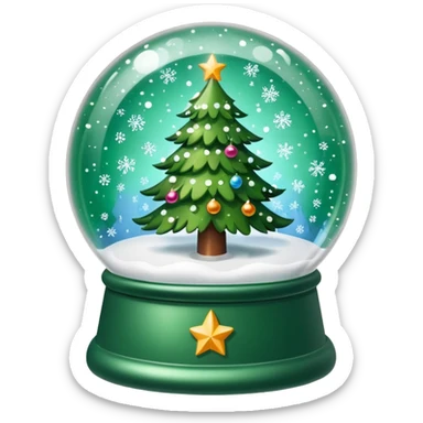 Christmas tree snow globe sticker