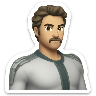 Garzón cuerpo completo, moreno y musculoso sticker