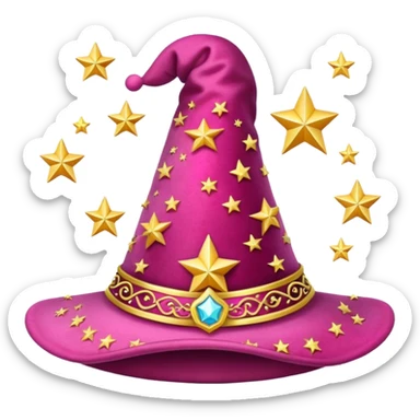 a pink magical hat sticker
