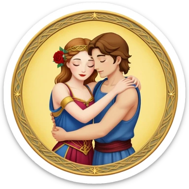 Los enamorados carta de tarot sticker