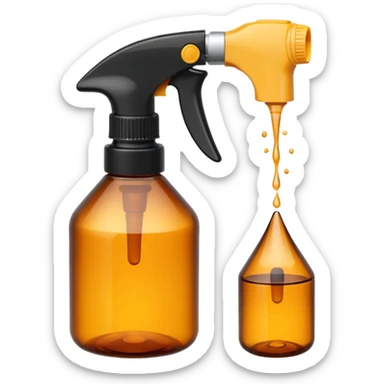 Spray bottle amber black top  sticker