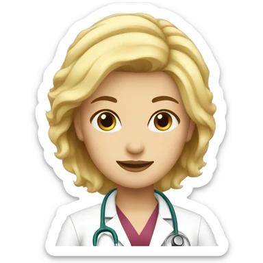 Blonde woman doctor  sticker