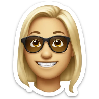 A emoji takes of his sunglasses litlevit Down to look at a fine Girl sticker