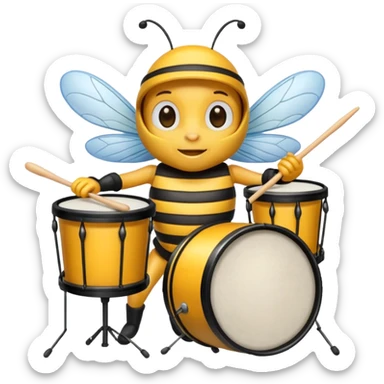 drum player bee sticker