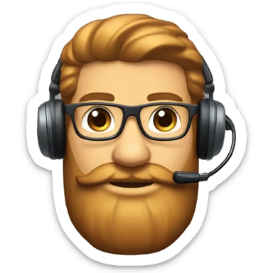 Chaval de 22 años con barba jugando con mandos de nintendo switch, cascos gamer y gafas sticker