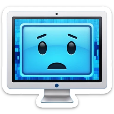 make a computer screen with a error emoji sticker