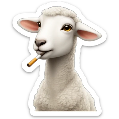 Lamb smoking cigarettes sticker
