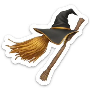 Emoji Harry potter flying broom sticker