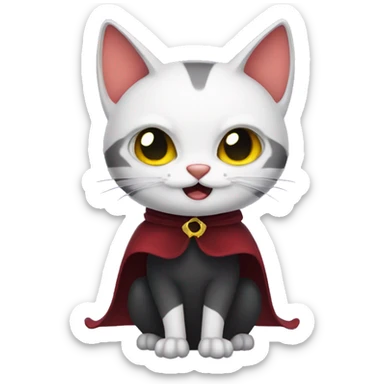 cat wearing vampire cape sticker