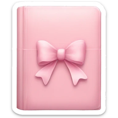 a pale pink book with a bow on it  sticker