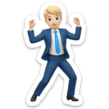 Blonde guy blue eyes dancing. Also wearing a suit and tie sticker