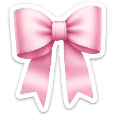 light pink ribbon bow sticker