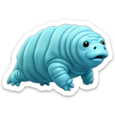 light blue tardigrade  sticker
