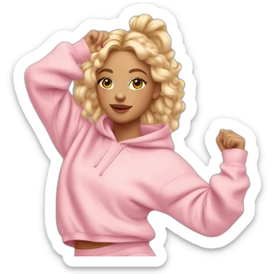 dancing-fair-haired-girl-pink-oversize-tracksuit sticker