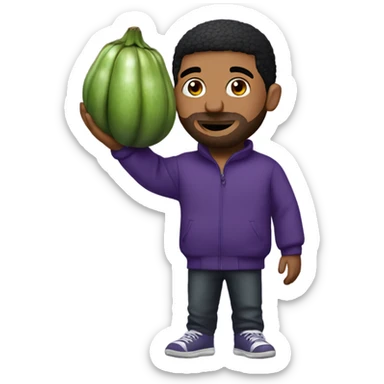 Drake holding a big eggplant  sticker
