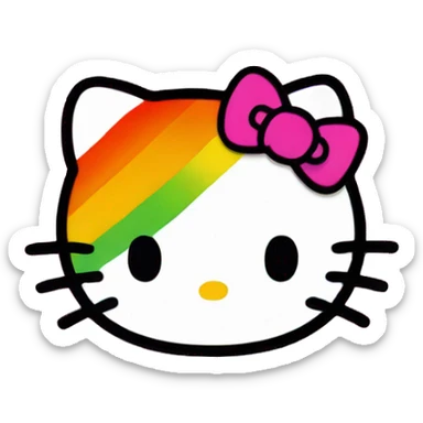 Pink hello kitty gay pride sticker